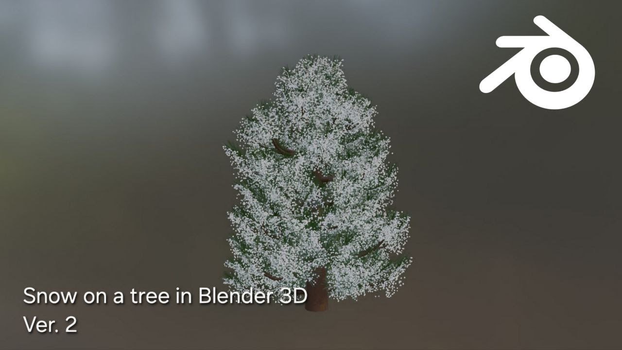 Making snow on a pine tree | Blender 3D | Ver.2