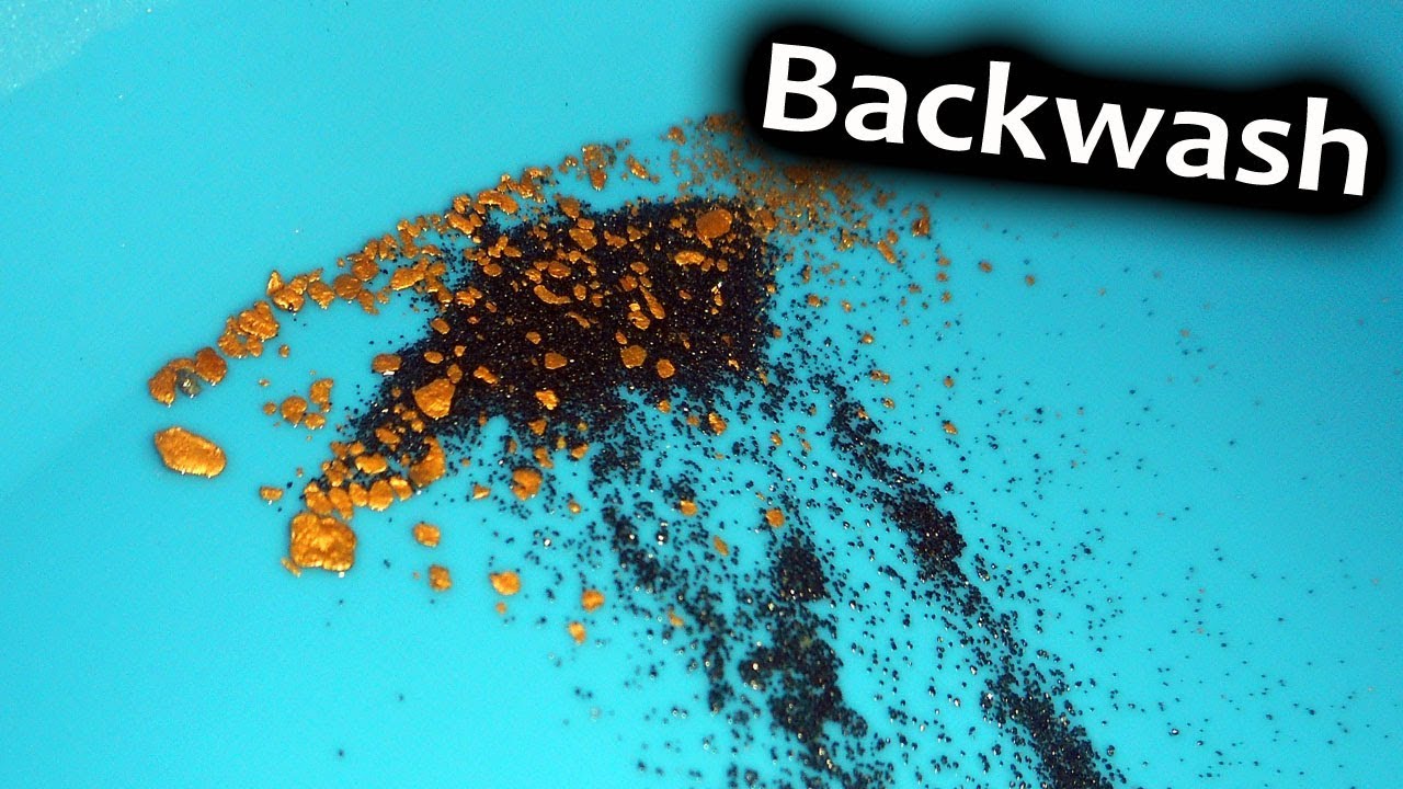 Cleaning fine gold from black sands.  Method #3 (The Backwash)