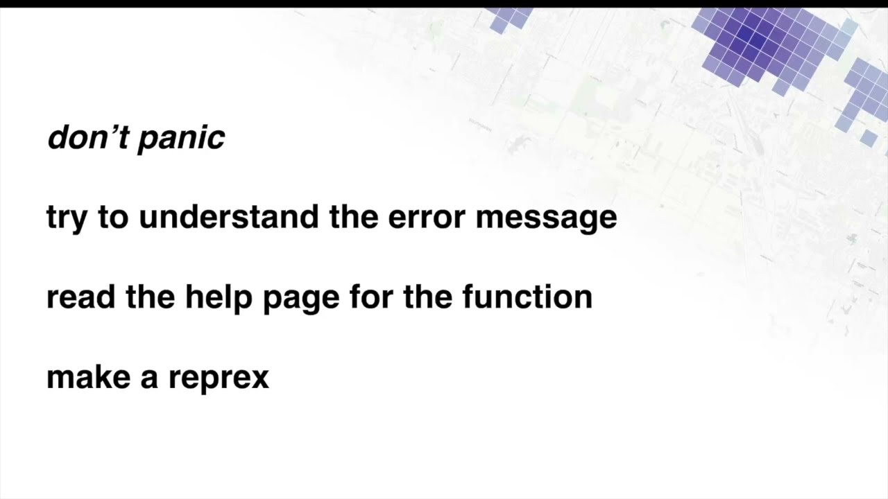 Finding and fixing errors in your R code