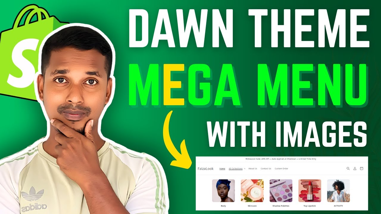 Как добавить мегаменю с изображениями в тему Shopify Dawn ✅ Приложение не требуется