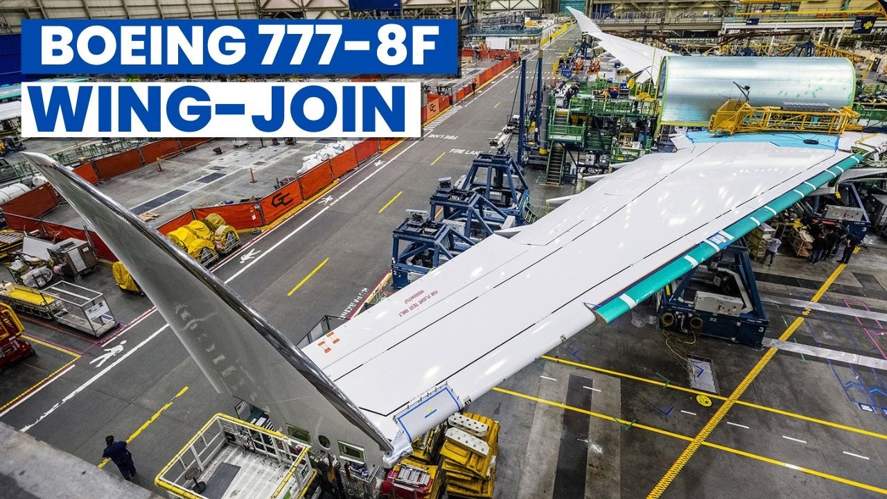 Грузовой самолет Boeing 777-8: Достигнут важный рубеж по присоединения крыла! 🎉