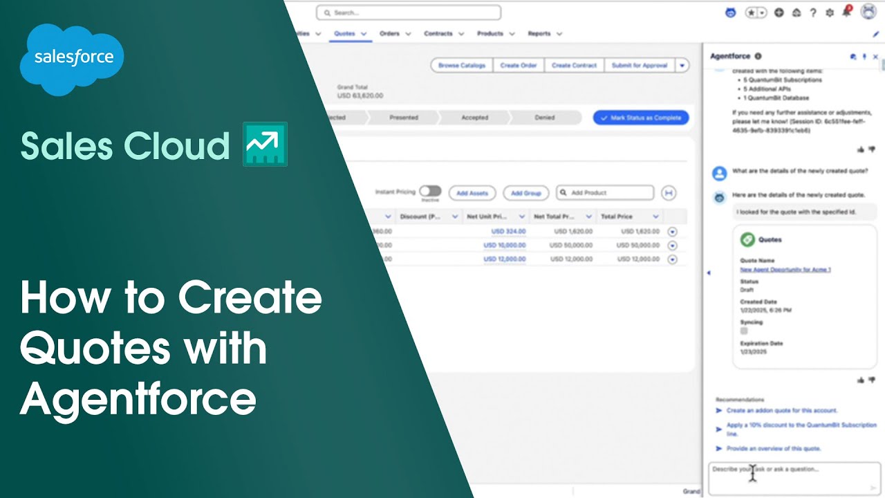 How to Create Quotes Instantly with Agentforce for Sales | Salesforce