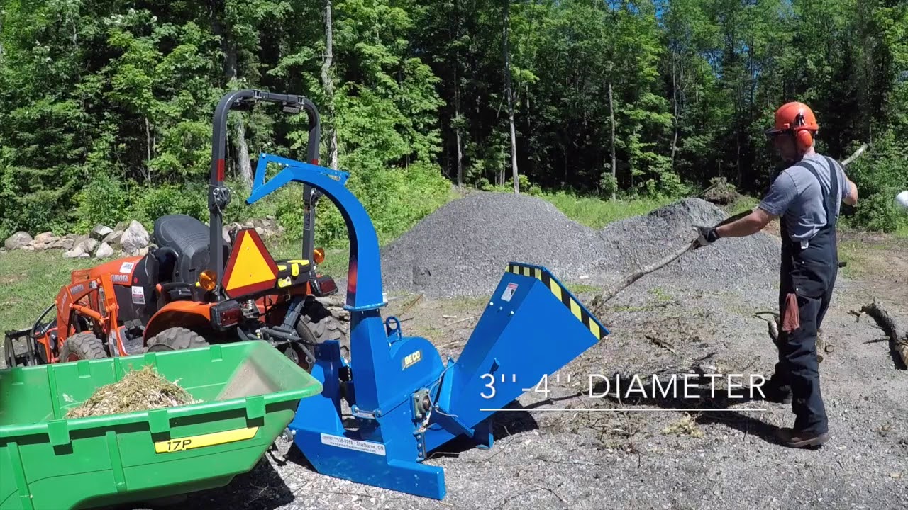 #48 Kubota B2601 Compact Tractor BECO Wood Chipper Part 2 FINAL Review. outdoor channel.