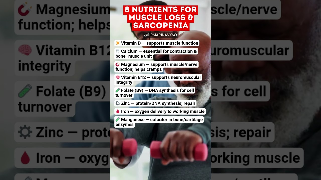8 Nutrients For Muscle Loss & Sarcopenia #sarcopenia #muscleloss