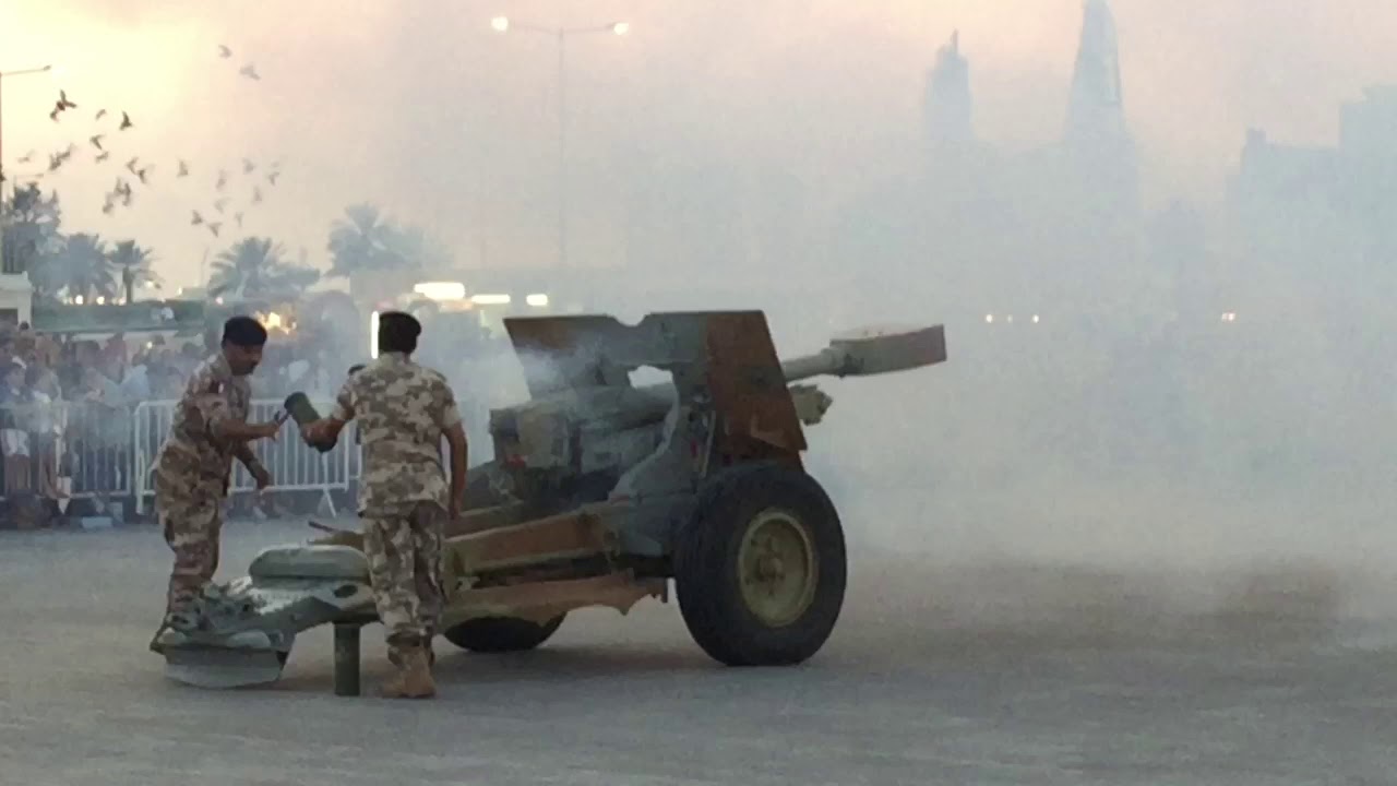 Ceremonial iftar canon firing at Souq Waqif