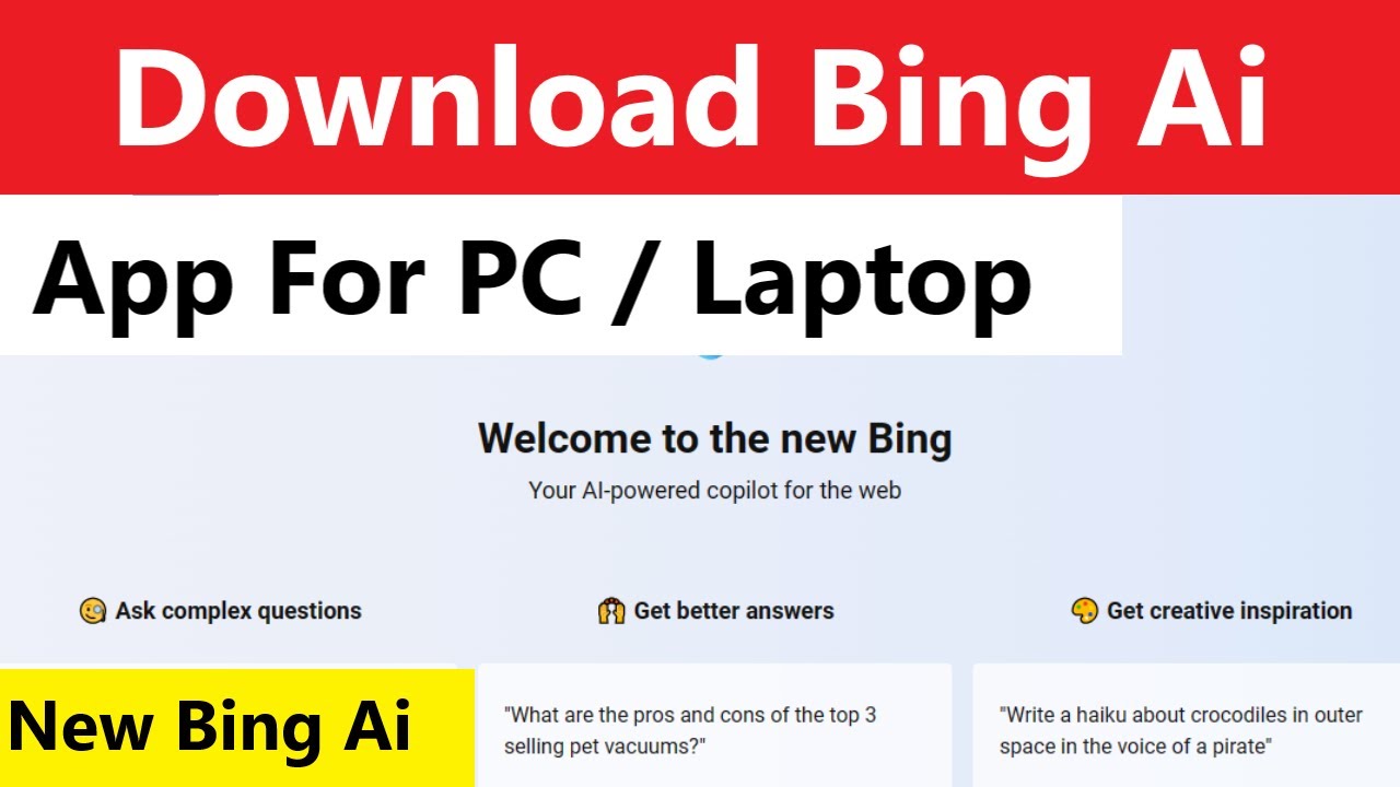 NEW Bing AI for PC | How to download bing ai app | Bing ai for pc | bing app for windows desktop
