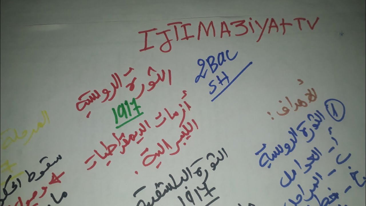 شرح درس الثورة الروسية و أزمات الديمقراطيات الليبرالية  الجزء الأول