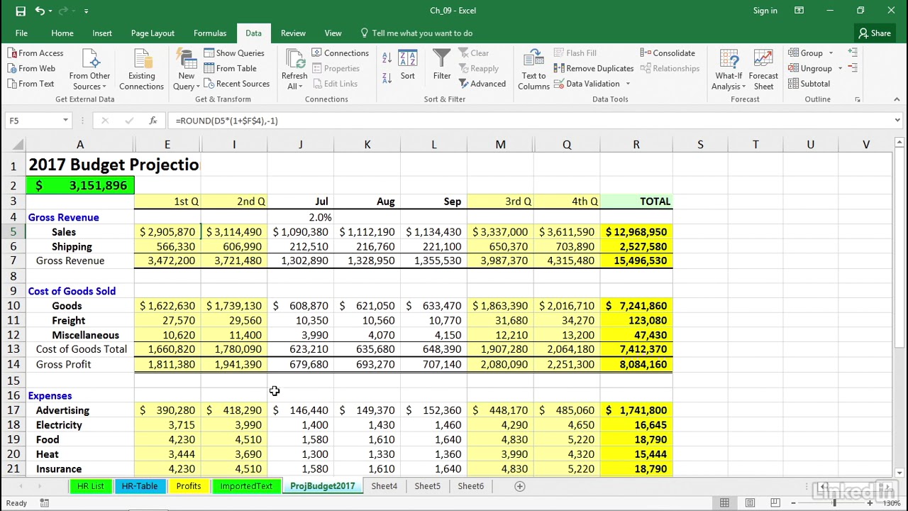 Microsoft Excel 2016 | Collapse and expand detail quickly with outlining shortcuts