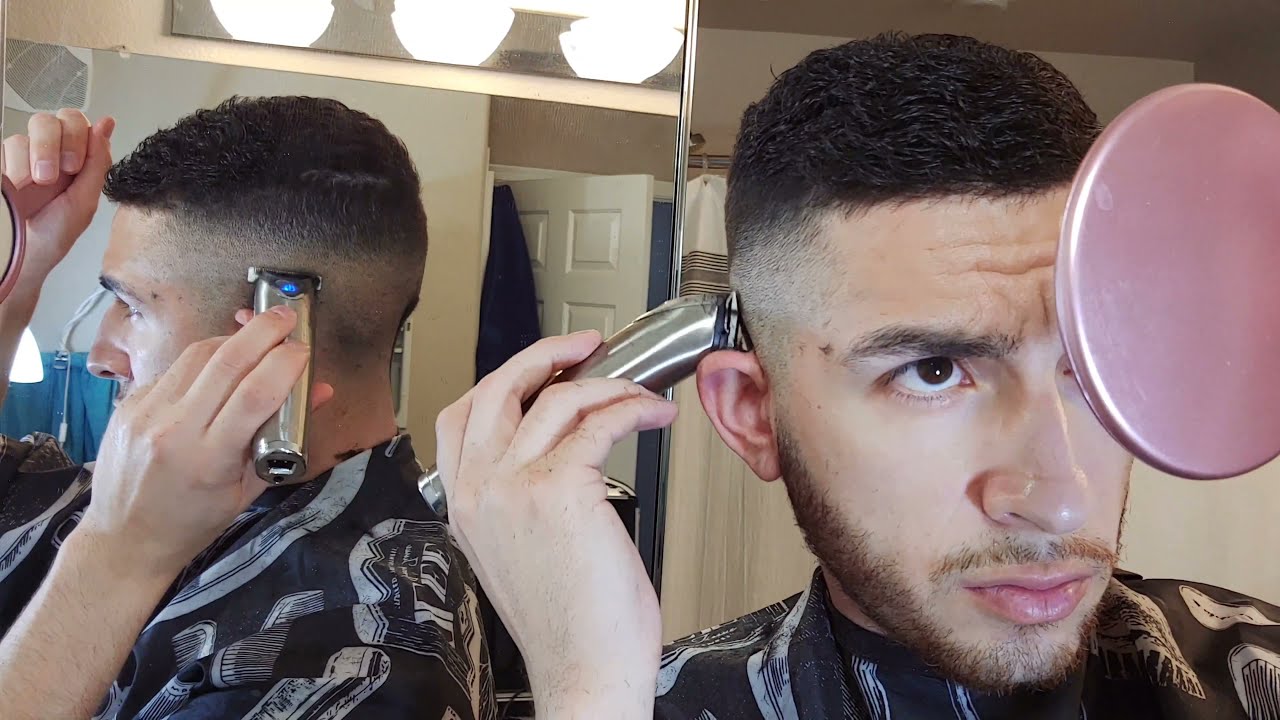 self cut skin fade comb over