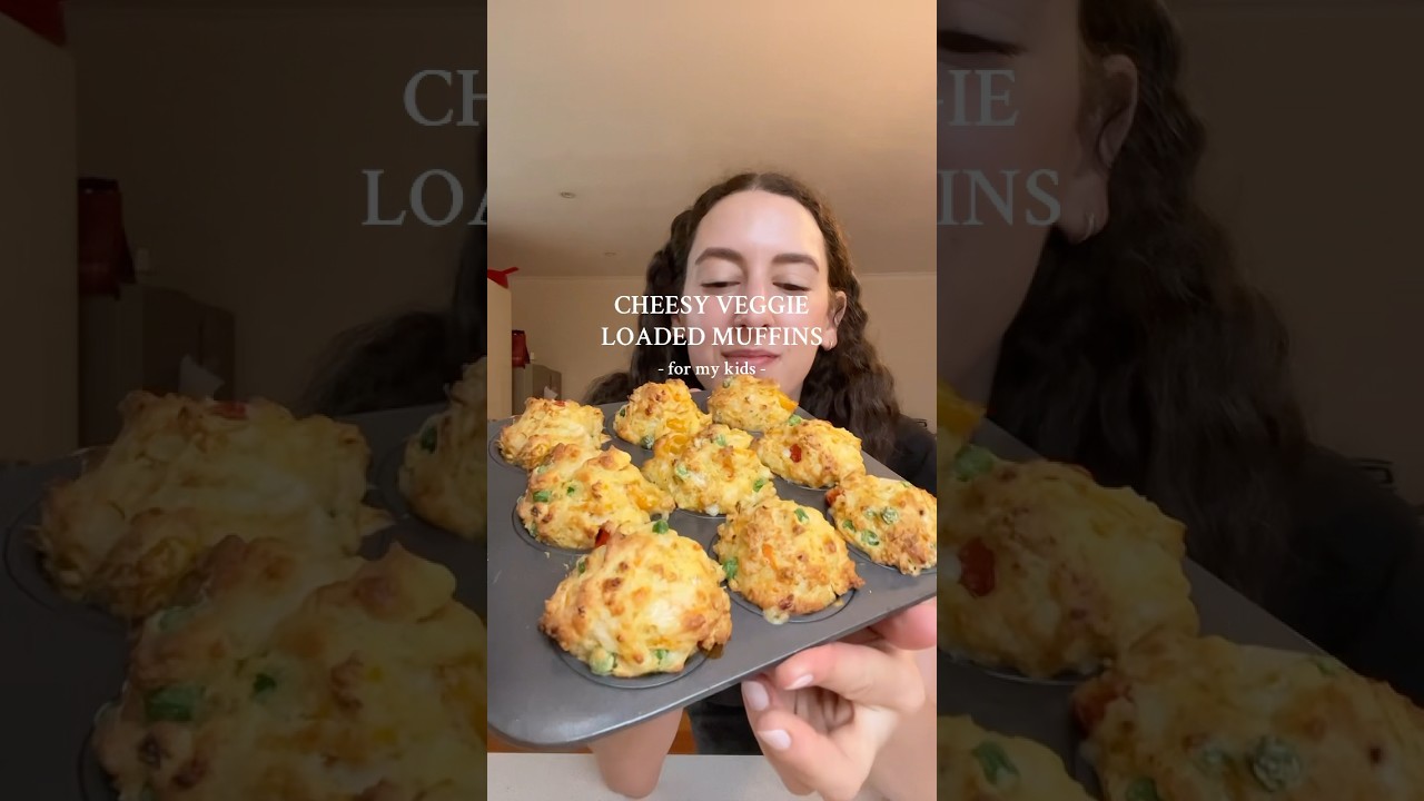 Cheesy veggie packed muffins for my kids 🥦🥕🍅 recipe on IG