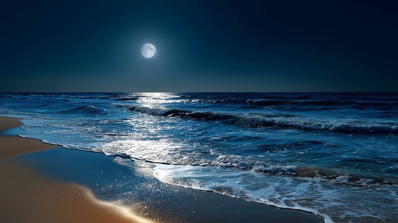 The Perfect Ambience for Sleep: A Calm Beach at Night