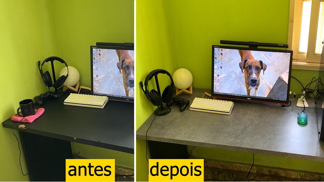 Melhorando o Setup envelopando a mesa com Cimento queimado - Papel de parede