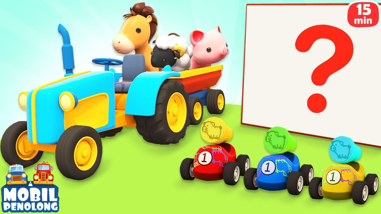Mobil Penolong & Game dengan Kendaraan. Kartun Anak tentang Warna & Nama Hewan 🚗