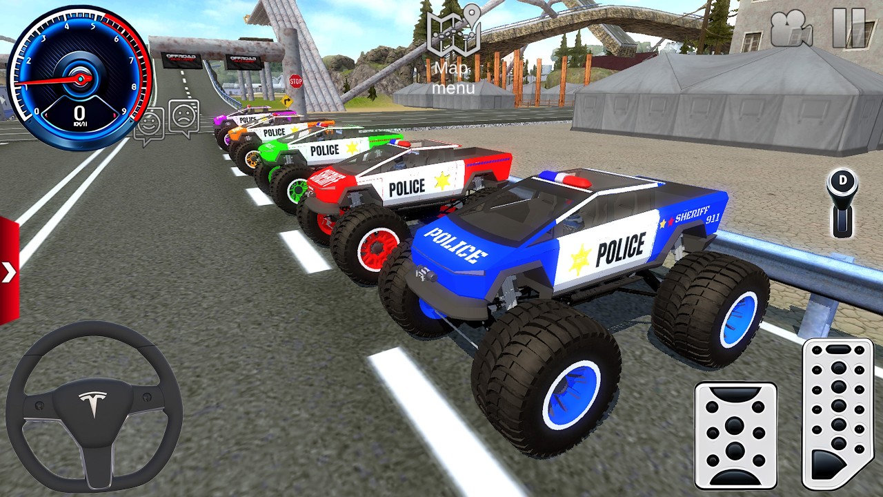 Impossible Monster Truck Mega Ramp #1! Police Chase Off-Road Madness (Android Gameplay)