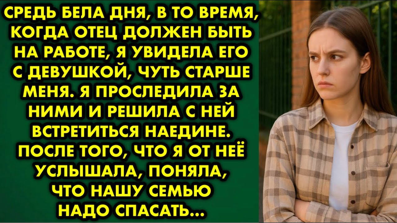 Средь бела дня, в то время, когда отец должен быть на работе, я увидела его с девушкой, чуть старше