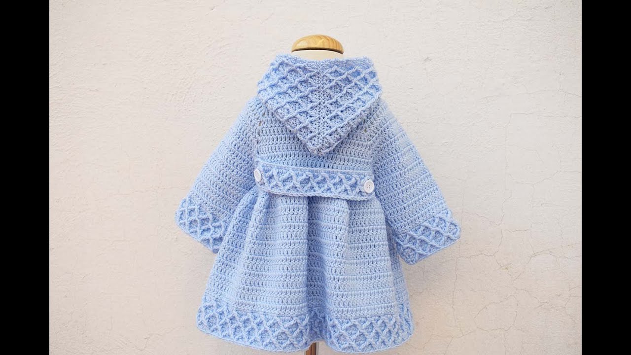ABRIGO DE NIÑA A CROCHET 2ª PARTE TODAS LAS TALLAS #tutorial