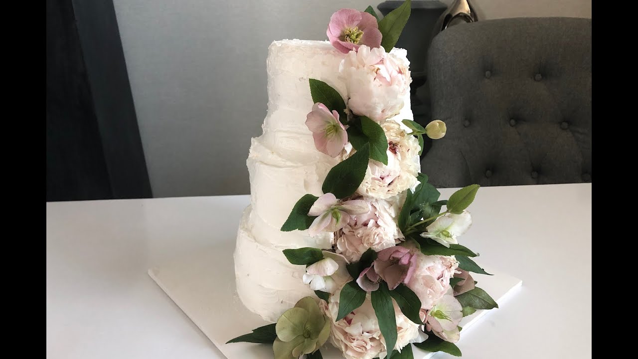 웨딩 케익 꽃장식 작약 네추럴 스타일 컬러풀한 디자인 wedding cake flowers decoration professional work