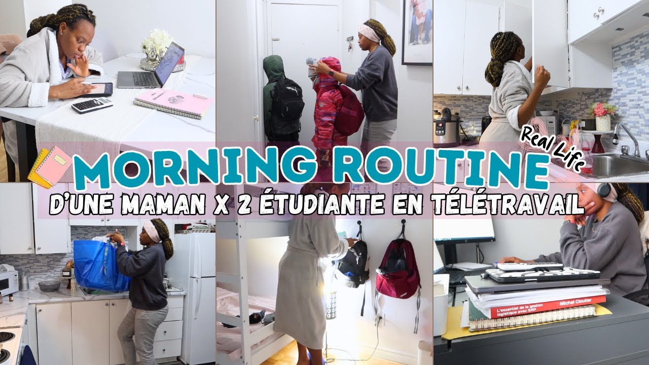 *NEW* MORNING ROUTINE D’UNE MAMAN X2 ETUDIANTE EN TÉLÉTRAVAIL / REAL LIFE / SELF MOTIVATION