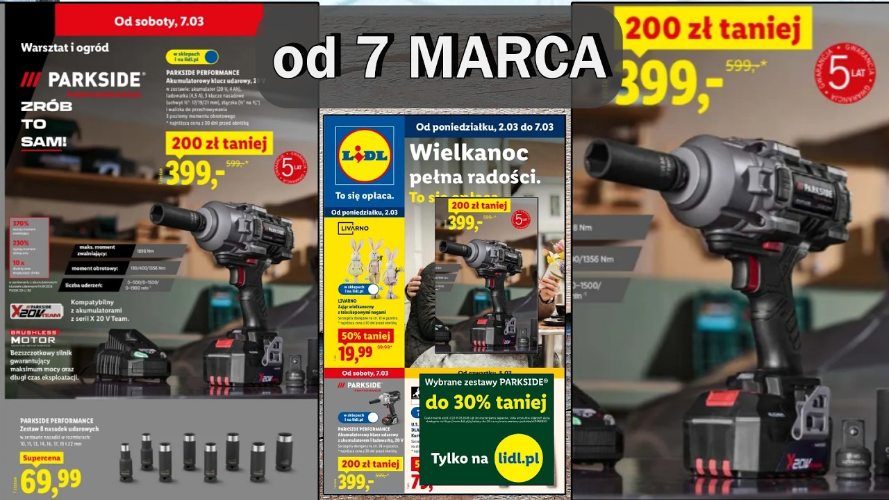 Nowy KATALOG z LIDLA od 7 marca, PARKSIDE PERFORMANCE potężny klucz udarowy 1898Nm