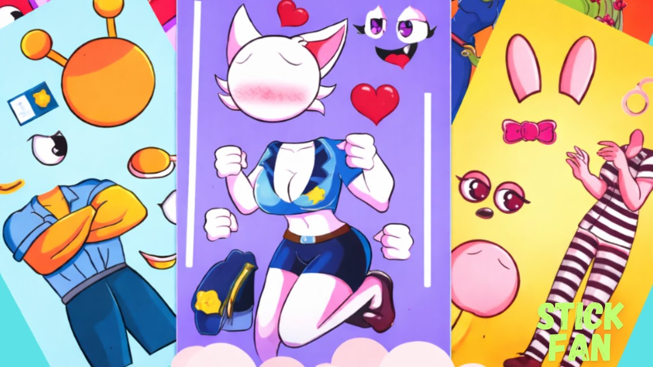#SPRUNKI POLICE STICKER DRESS UP 👮‍♀️ FUN STICKER BOOK #ASMR 