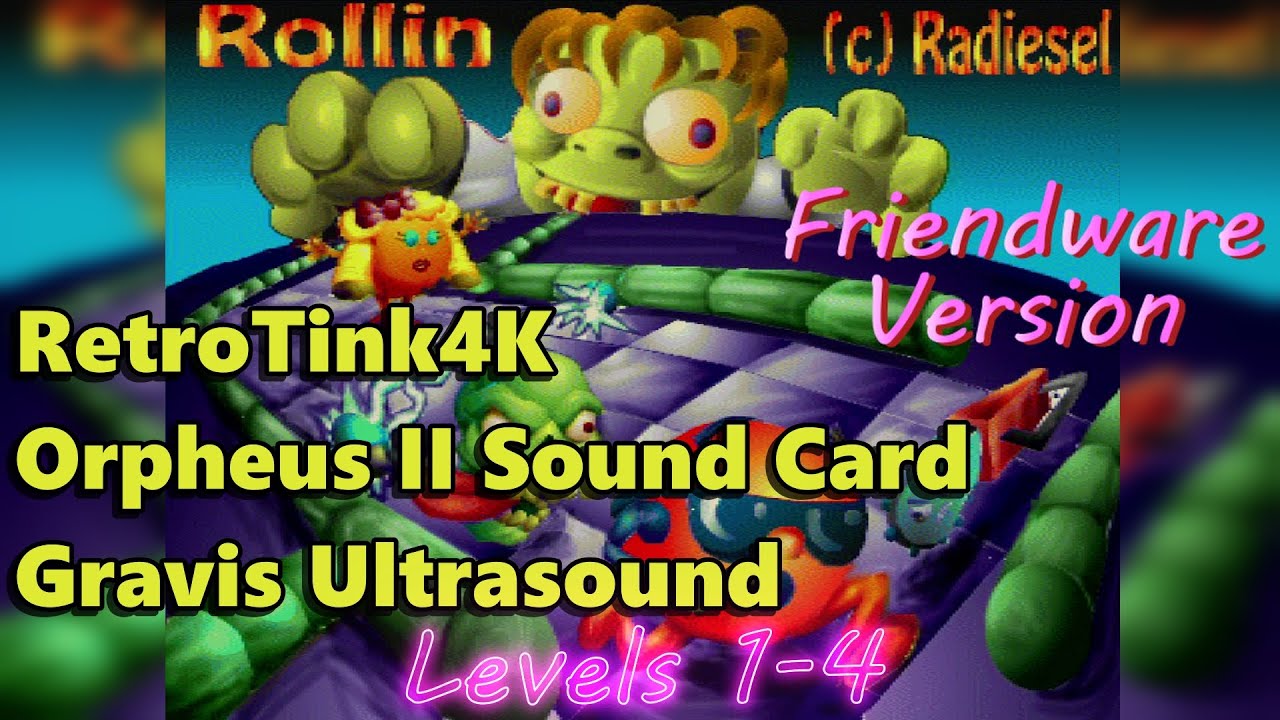 Rollin | DOS PC Game | RetroTink 4K | Orpheus II Gravis Ultrasound  mode | Levels 1-4