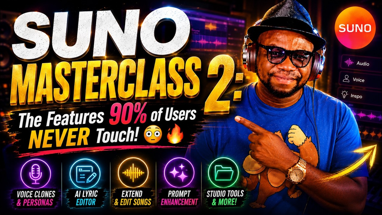 SUNO MASTERCLASS 2: Features 90% Users NEVER Touch!😳🔥(Voice Clone, Edit, Extend, Lyrics+Style Tools)