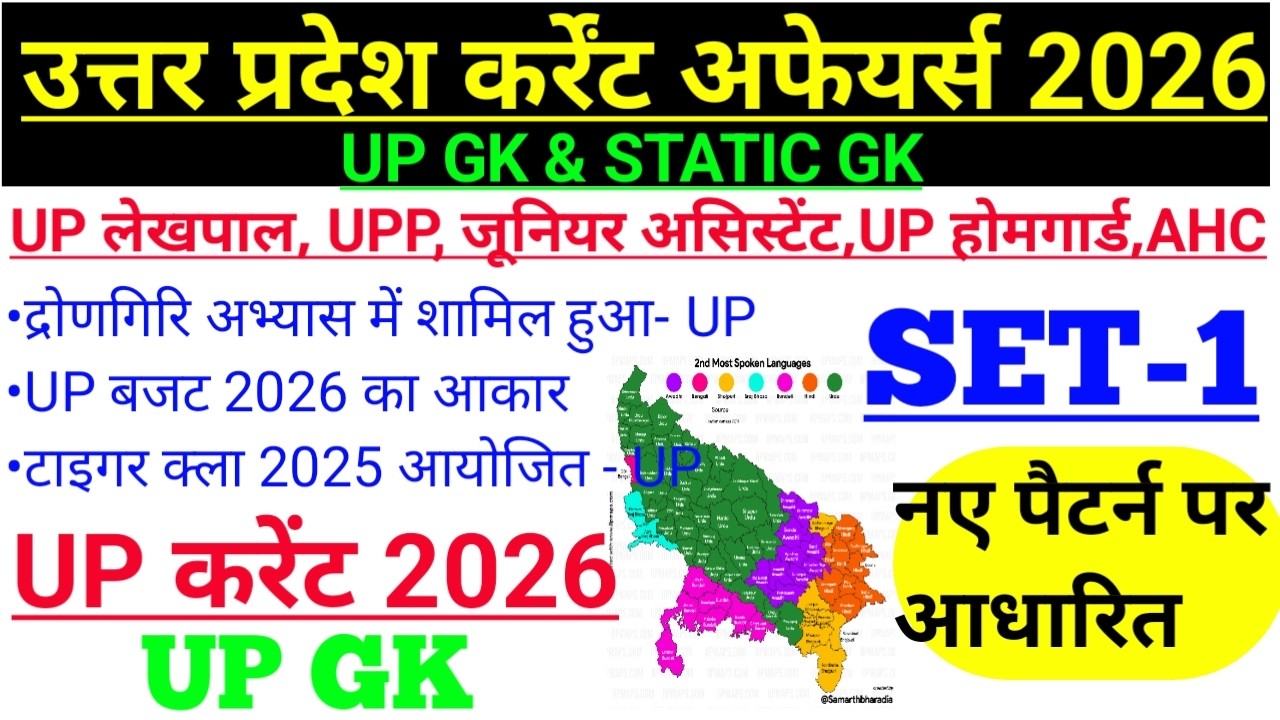 उत्तर प्रदेश करेंट अफेयर्स 2026(1),Uttar Pradesh Current Affairs 2026, Uttar Pradesh Police GK,#UPGk