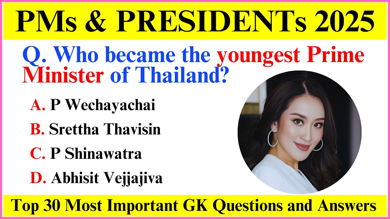PM & PRESIDENT | All New PM & PRESIDENT | World Leaders 2025 | Current Affairs 2025
