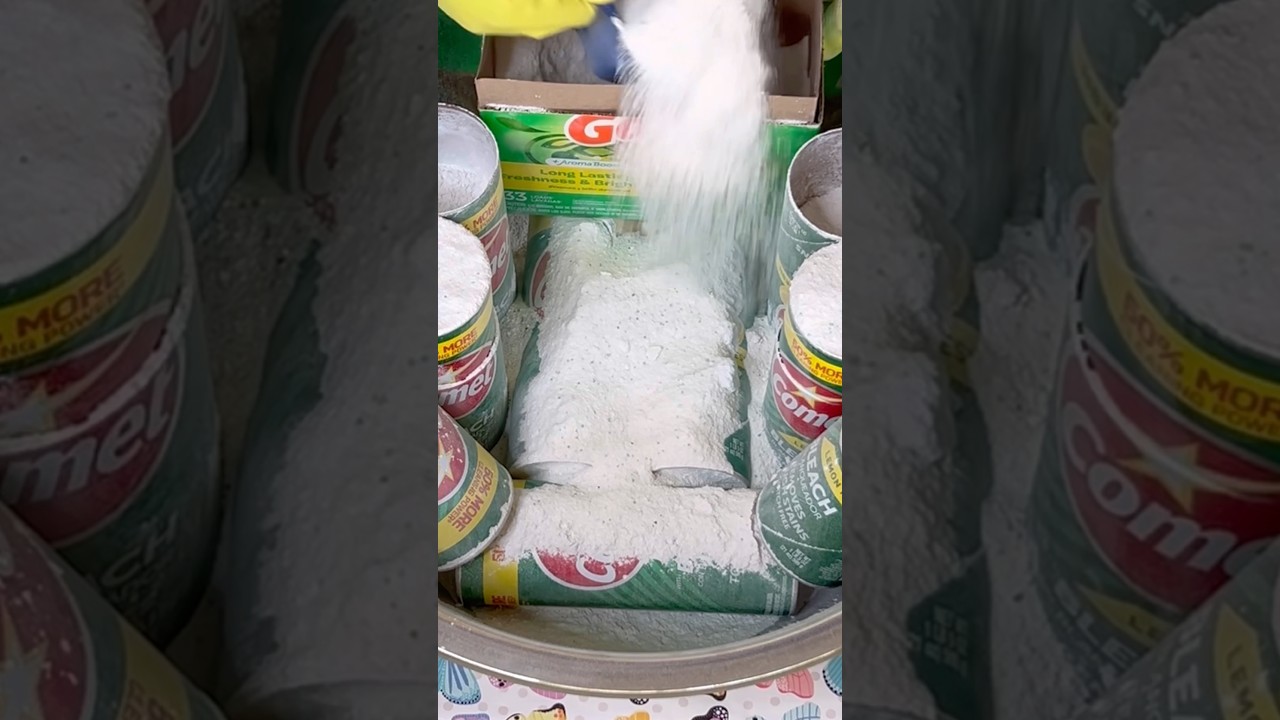 🧚🏽💫POWER POWDER COMBO 🌬️💨💚OG/🍋LEMON COMET&💚🧡GAIN💨🤩💨#laundryasmr  #powderplay#cometasmr#satisfying