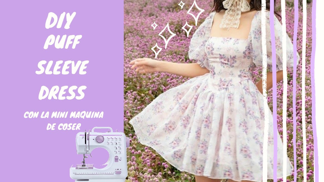 Vestido Puff + Patrón de costura gratis | Cosiendo con la MINI MAQUINA de coser