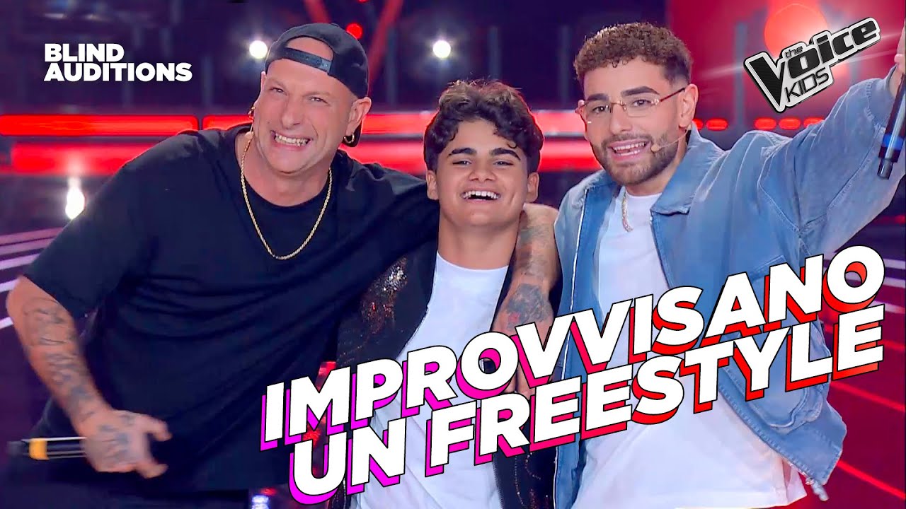 Andrea canta “Nu juorno buono” e fa freestyle con Rocco&Cleme | The Voice Kids Italy Blind Auditions