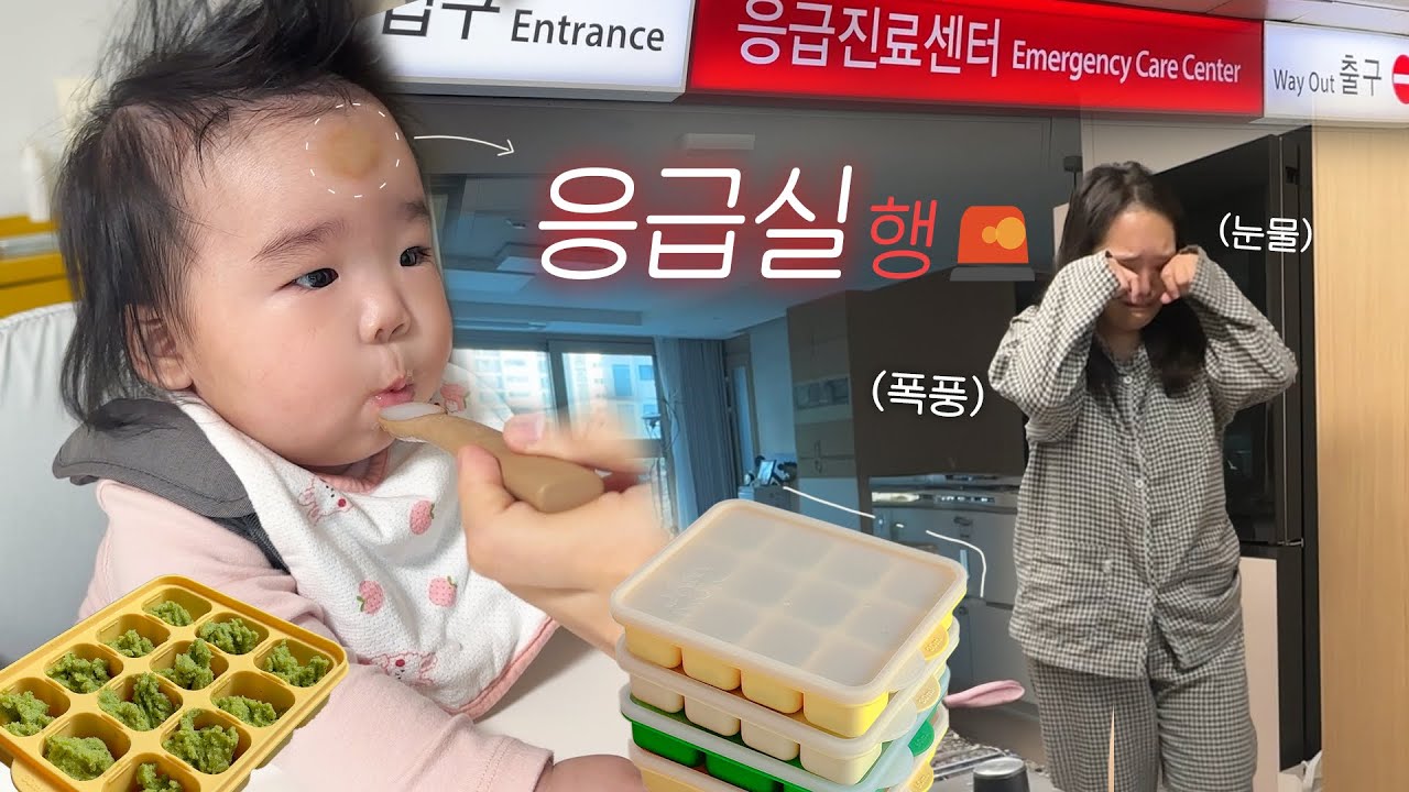 6개월 인생 처음으로 응급실 가고 펑펑 눈물흘린 사연🚑🚨그 와중에 이유식 시작 | 냉장고정리와 소금붕어빵 | 일상브이로그