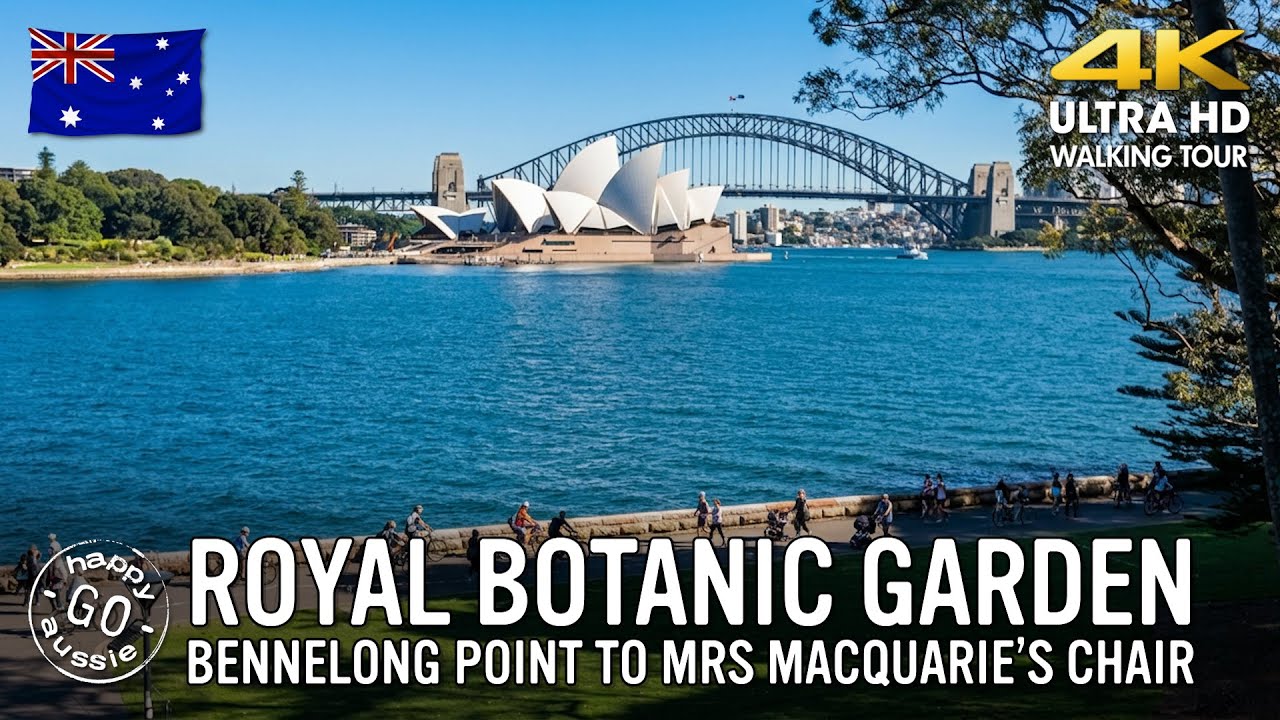 Sydney Royal Botanic Garden Walk | Bennelong Point to Mrs Macquarie's Chair | 4K