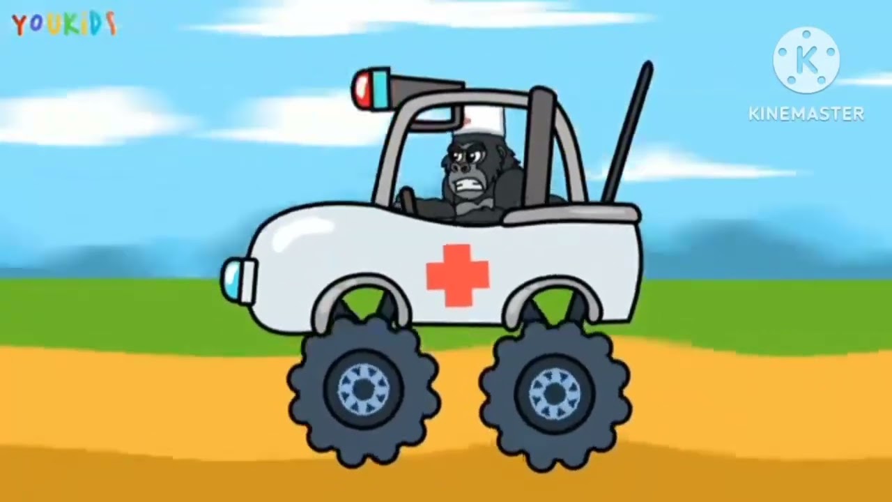 Five Little gorillas jumping on the bed| english nursery rhymes  | Emi TV lyrics 
