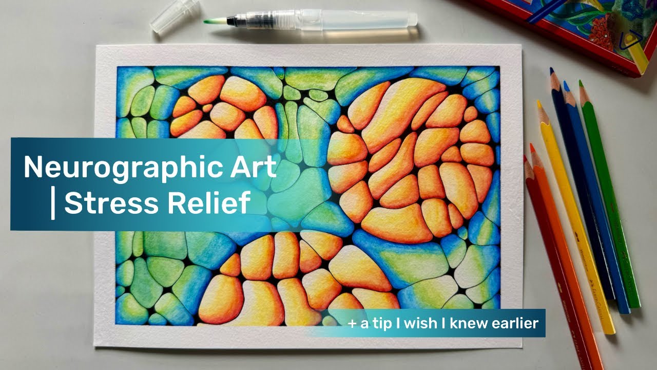 Abstract Watercolour & Neurographic Art Tutorial | Calm Art Process for Stress Relief