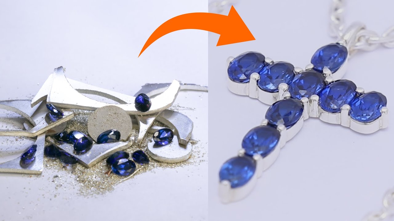 Sapphire Cross pendant, how to make it?  / Dije Cruz de Zafiro.