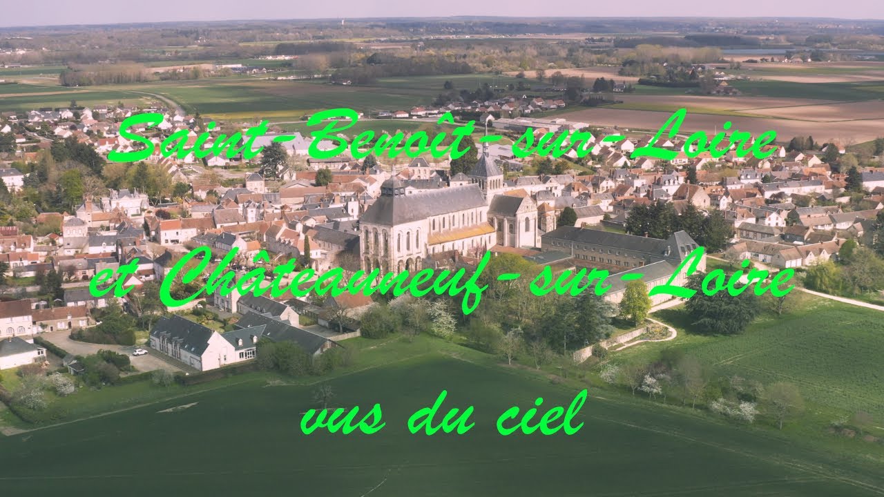 Saint-Benoît-sur-Loire et Châteauneuf-sur-Loire vus du ciel