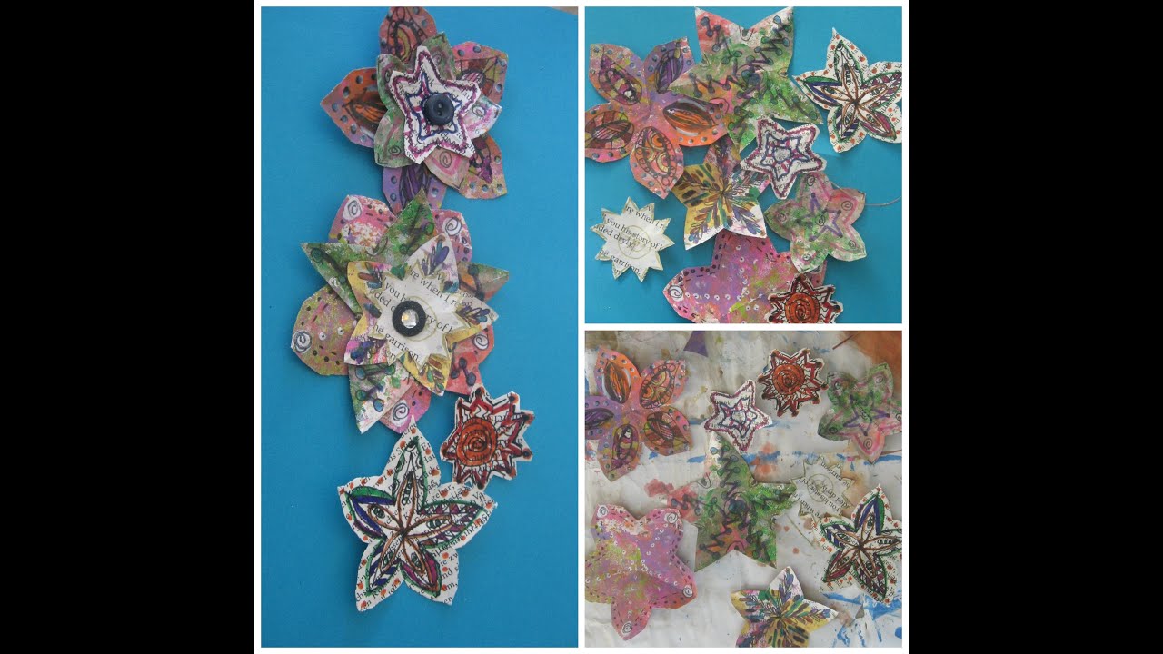 how to make Magazine  paper flowers/How to make Doddle Flowers/Handmade magazine flower