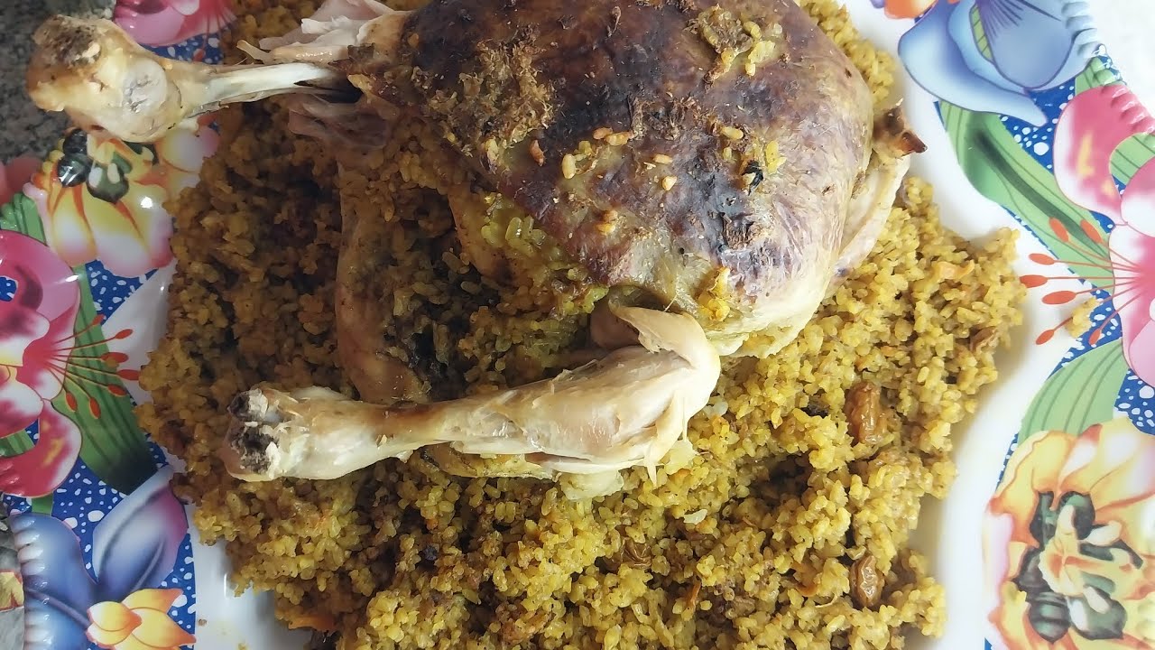 فطار ١٧ رمضان  فرخة محشة أرز  بالزبيب