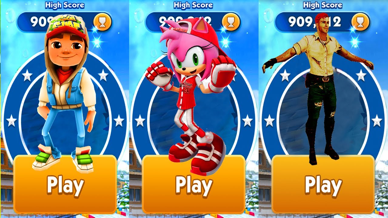 Subway Surfers vs Sonic Dash vs Temple Run 2 Gameplay
