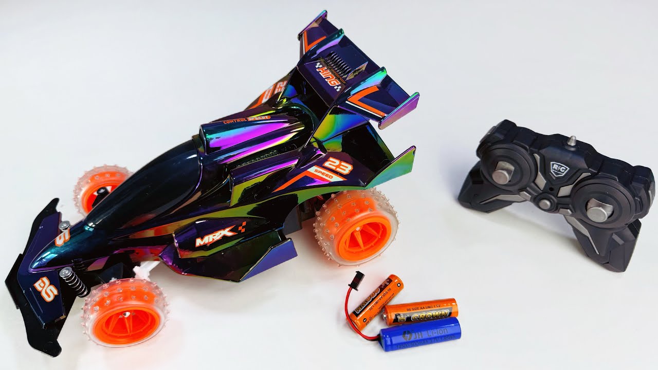 Unboxing RC Cool sports car, spray equation racing car, remote control chameleon