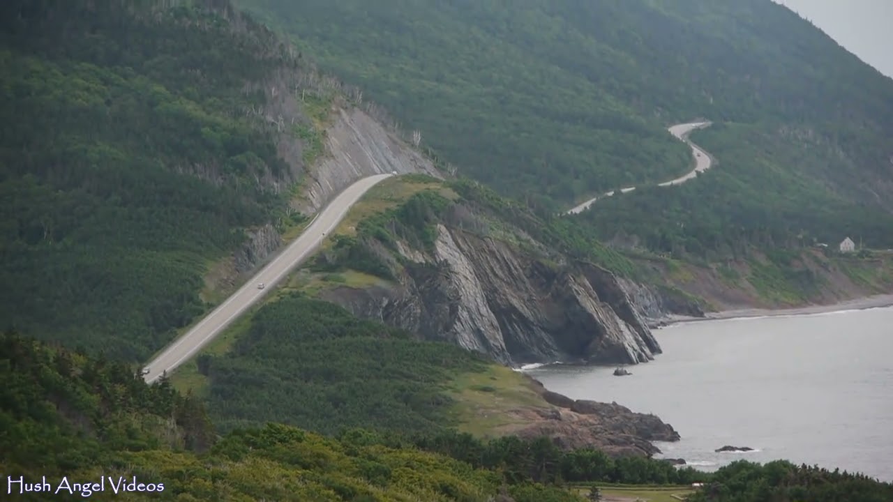 Driving on Cabot Trail, The World Famous, Cape Breton, Nova Scotia