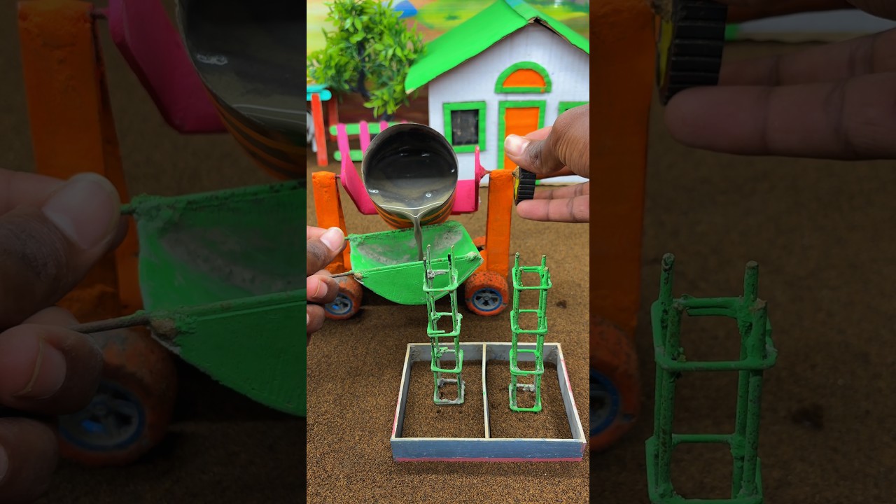 mini pillars making construction project diy tractor wala video #shorts#youtubeshorts