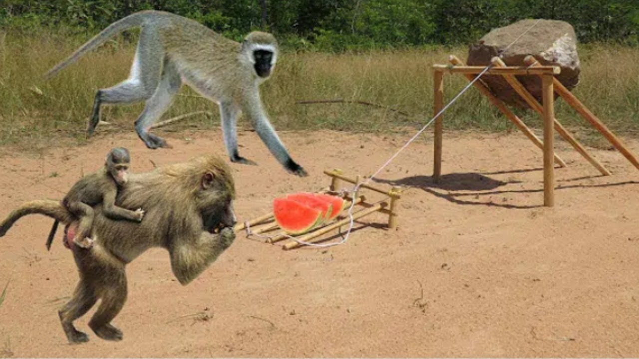 Easy Monkey trap technology make from wood | بندر پکڑنے کا سب سے آسان طریقہ | NR SKILLS