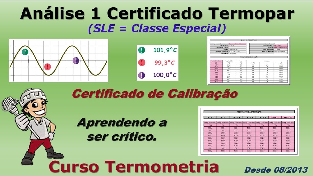 Interpreta&ccedil;&atilde;o certificados calibra&ccedil;&atilde;o termopar e Pt100 analise certificado calibra&ccedil;&atilde;o rbc rastre&aacute;vel