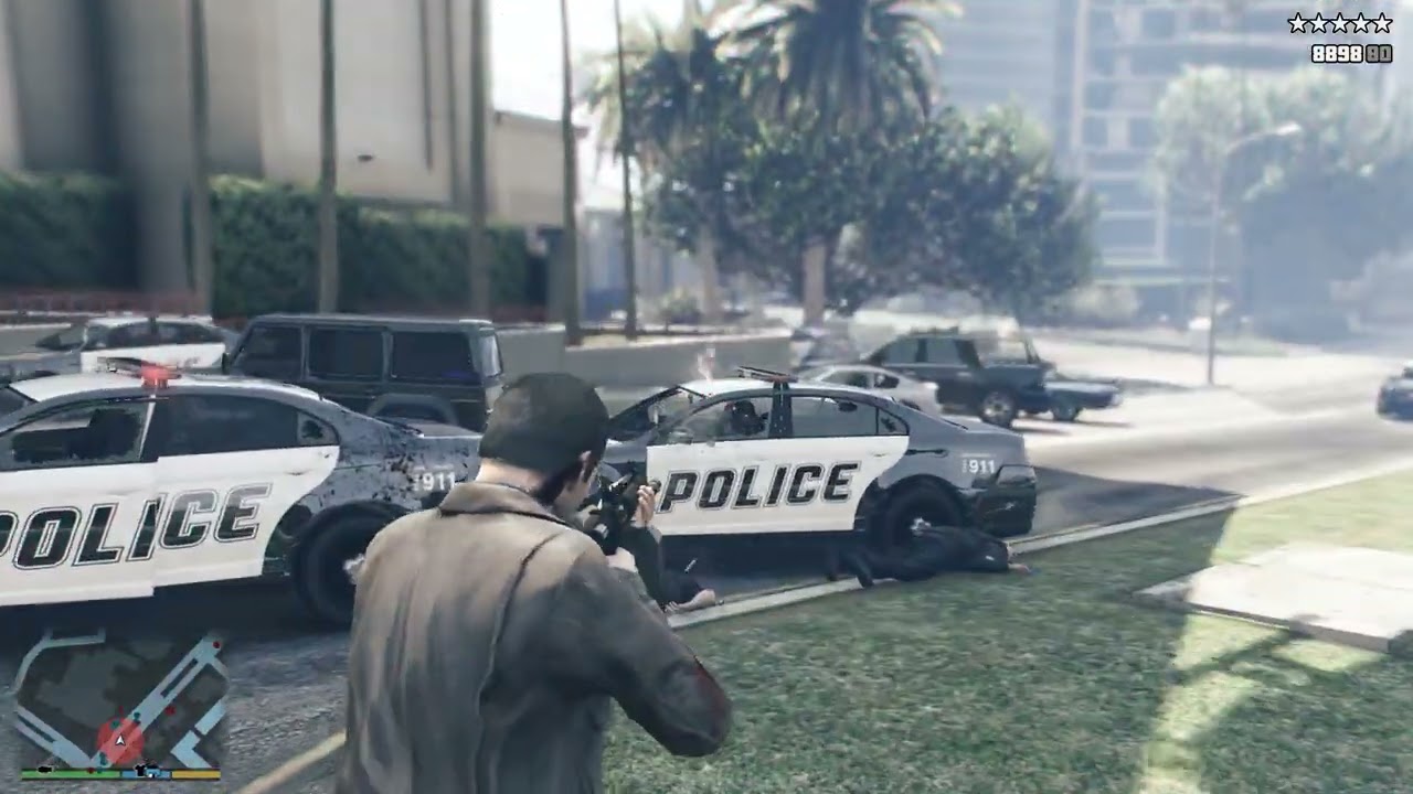 GTA 5 | Cottage Park Shootout + 5 Star Escape