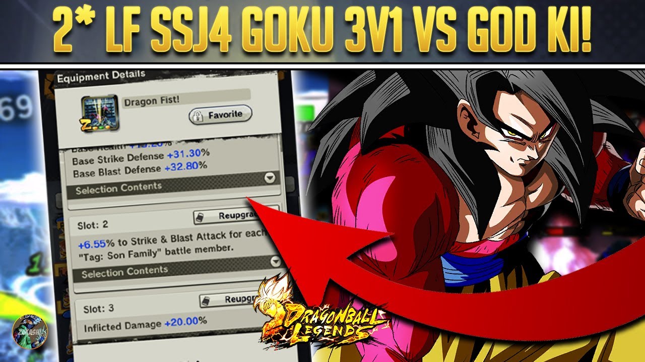 LF SSJ4 GOKU BASICALLY 3V1'S THIS GOD KI TEAM AT 2*! PLATINUM EQUIPMENT MADE HIM VALID?!