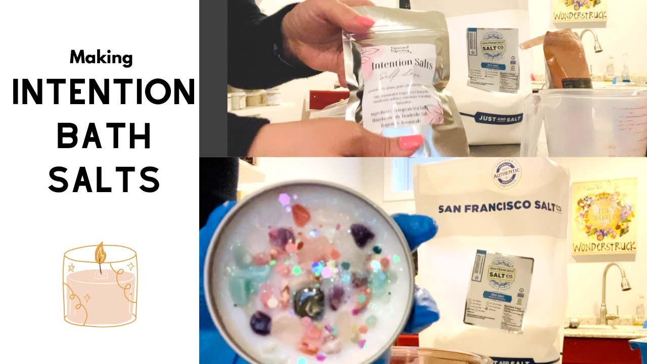 Making Bath Salts | Intention salts and crystal candles