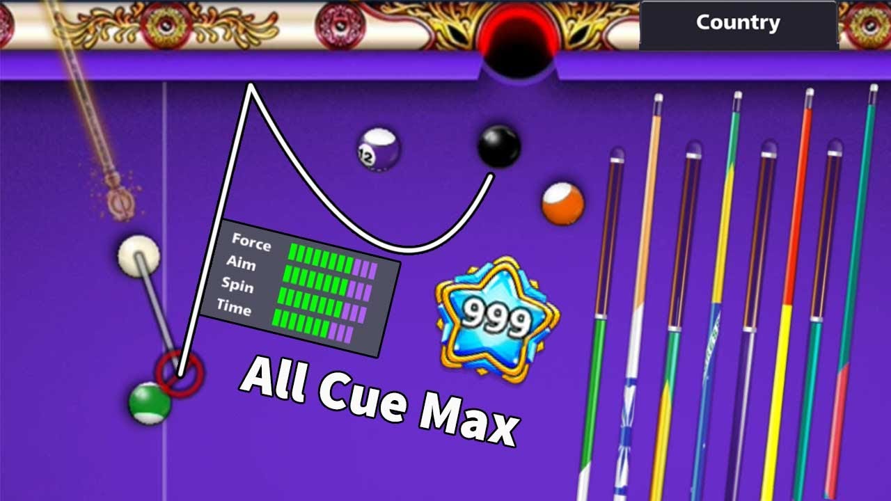 8 ball pool - All Country Cue Level Max 🤯 without Israel 🔥 Level 999 on Venice 150M Coins