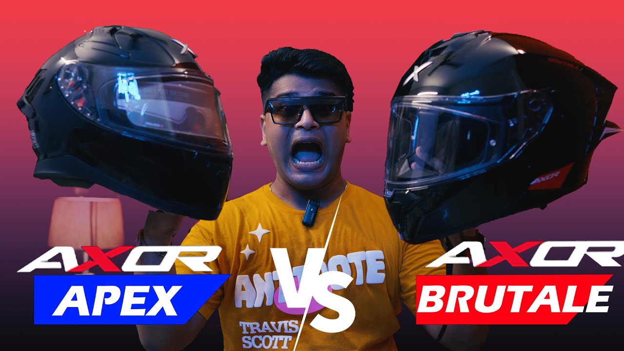 New Axor Brutale vs Axor Apex Gloss Black😍Best Helmet For You? Axor Dual Spoiler Helmet| Axor Review